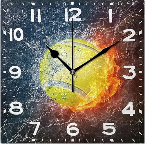 Miniatura 12 de Naanle Reloj de pared cuadrado con estampado de mapa del viejo mundo, 8 pulgadas, funciona con pilas, reloj de escritorio analógico silencioso para