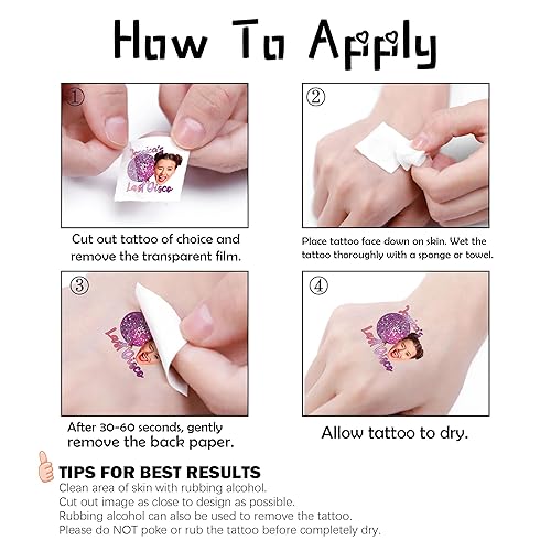 Miniatura 7 de Tatuajes temporales personalizados con foto, suministros de despedida de soltera, tatuajes personalizados cara de novios, tatuajes temporales falsos