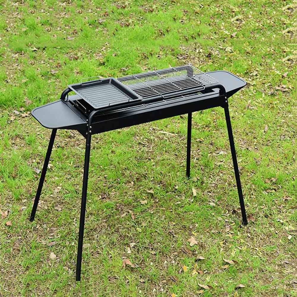 Supporto per barbecue, Griglia for barbecue a carbone for portatile in acciaio inossidabile, spiedini for esterno for 5-7 persone Campeggio da giardino for picnic