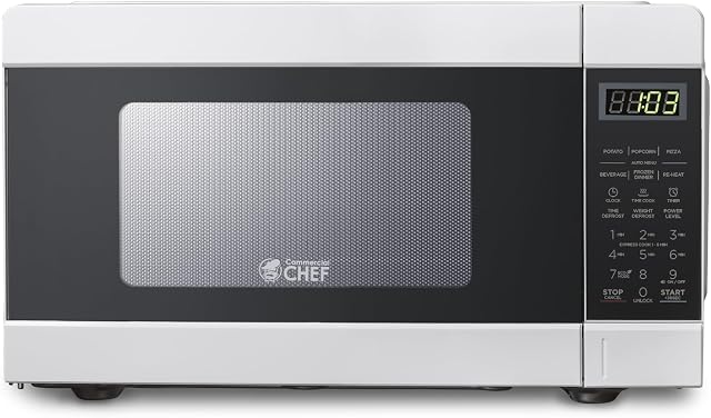 Commercial Chef CHM990W 900 Watt Counter Top Four à micro-ondes, 0.9 Pieds cubiques, Cabinet blanc