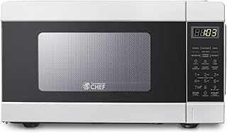 CHM990W 900 Watt Counter Top Microwave Oven, 0.9 Cubic Feet, White Cabinet