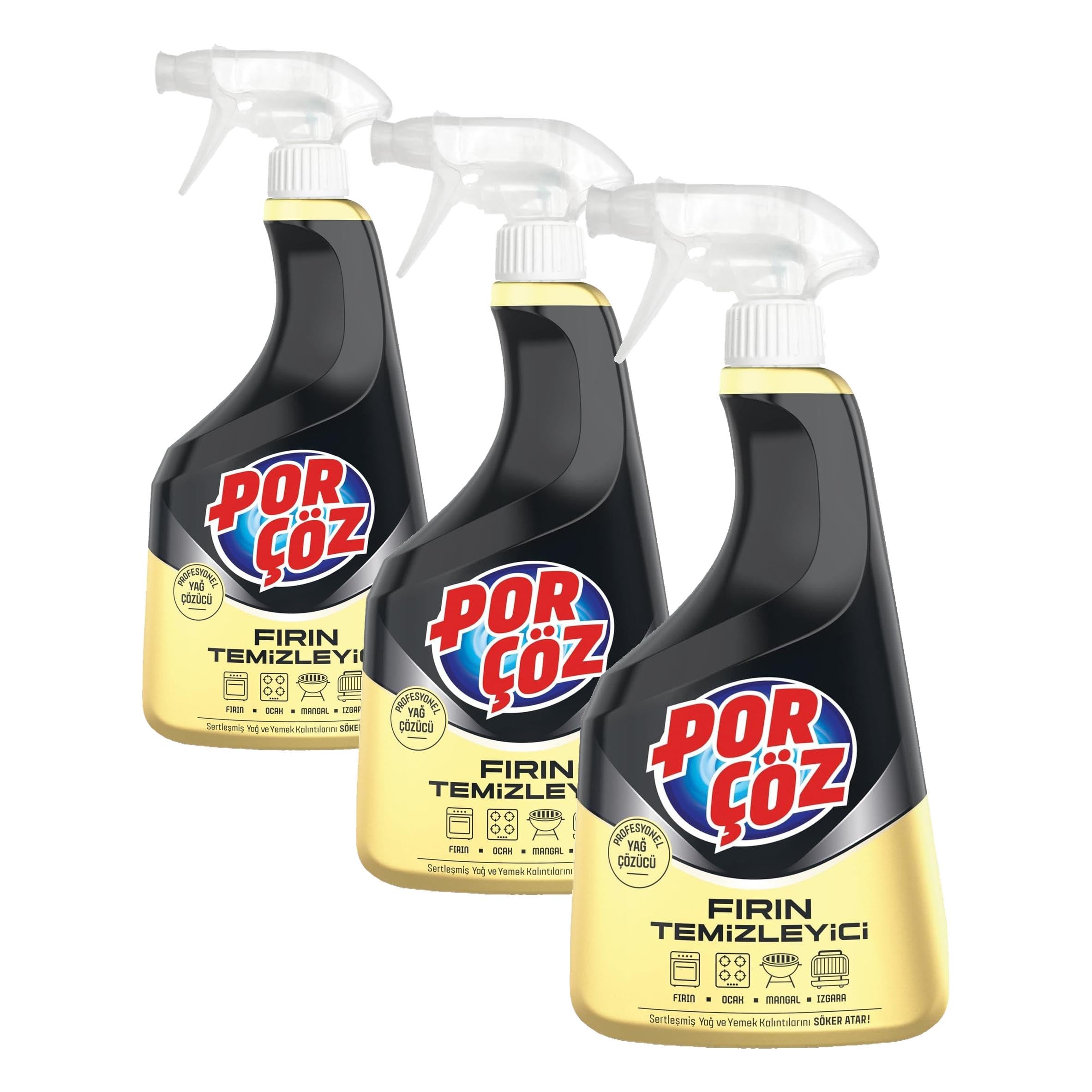 Porçöz Fırın Temizleyici Sprey 750 Ml (3 paketi)