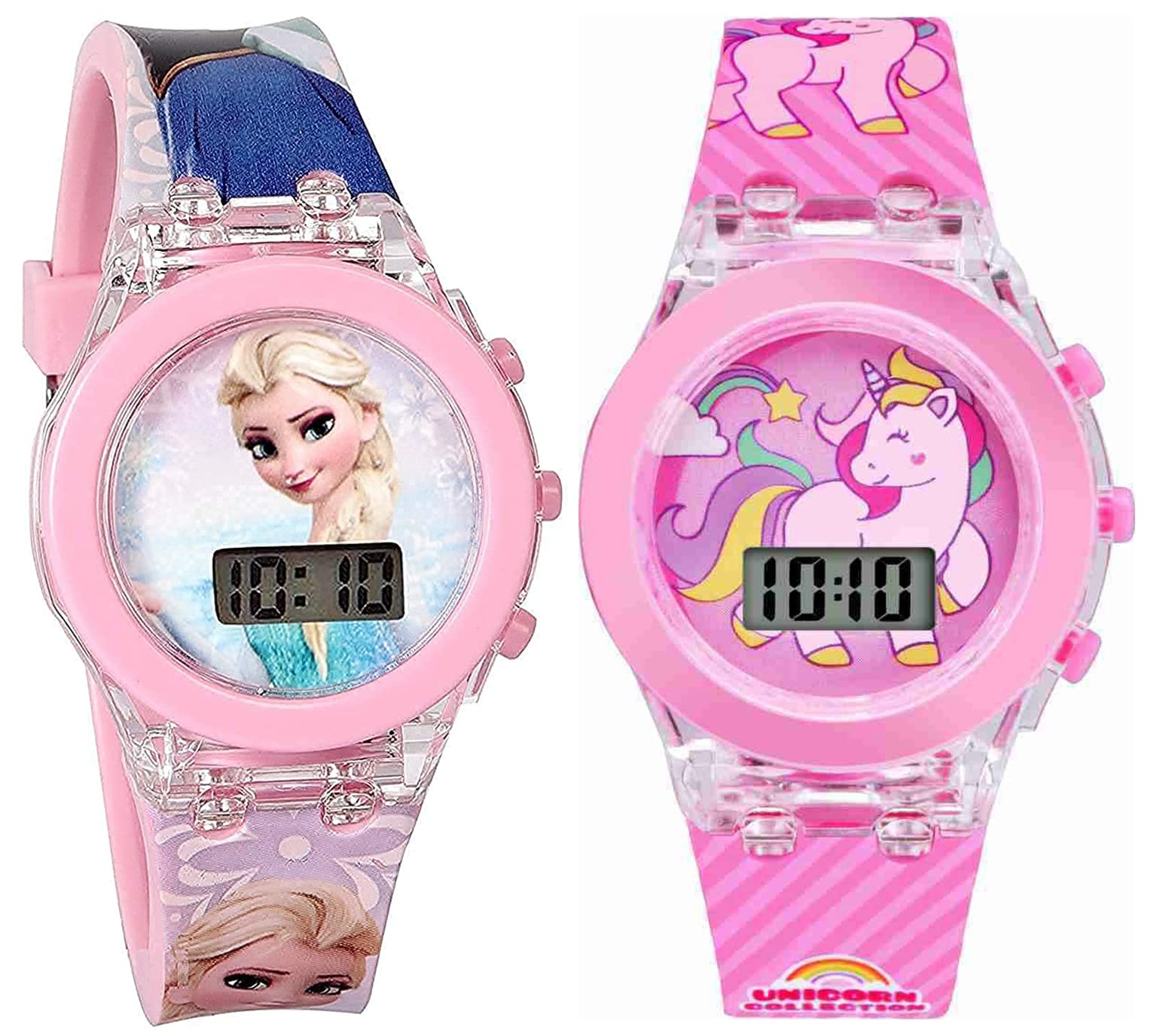 Matrix Unisex Stainless Steel Kids Pair Spiderman/Frozen/Marvel Avengers/Unicorn Digital Watch Set For Kids With Disco Led Lights (Boys&Girls) (Frozen-Unicorn),Band Color-Multicolor,Dial Color-Red (B0C5DLHY2R) Amazon Price History, Amazon Price Tracker