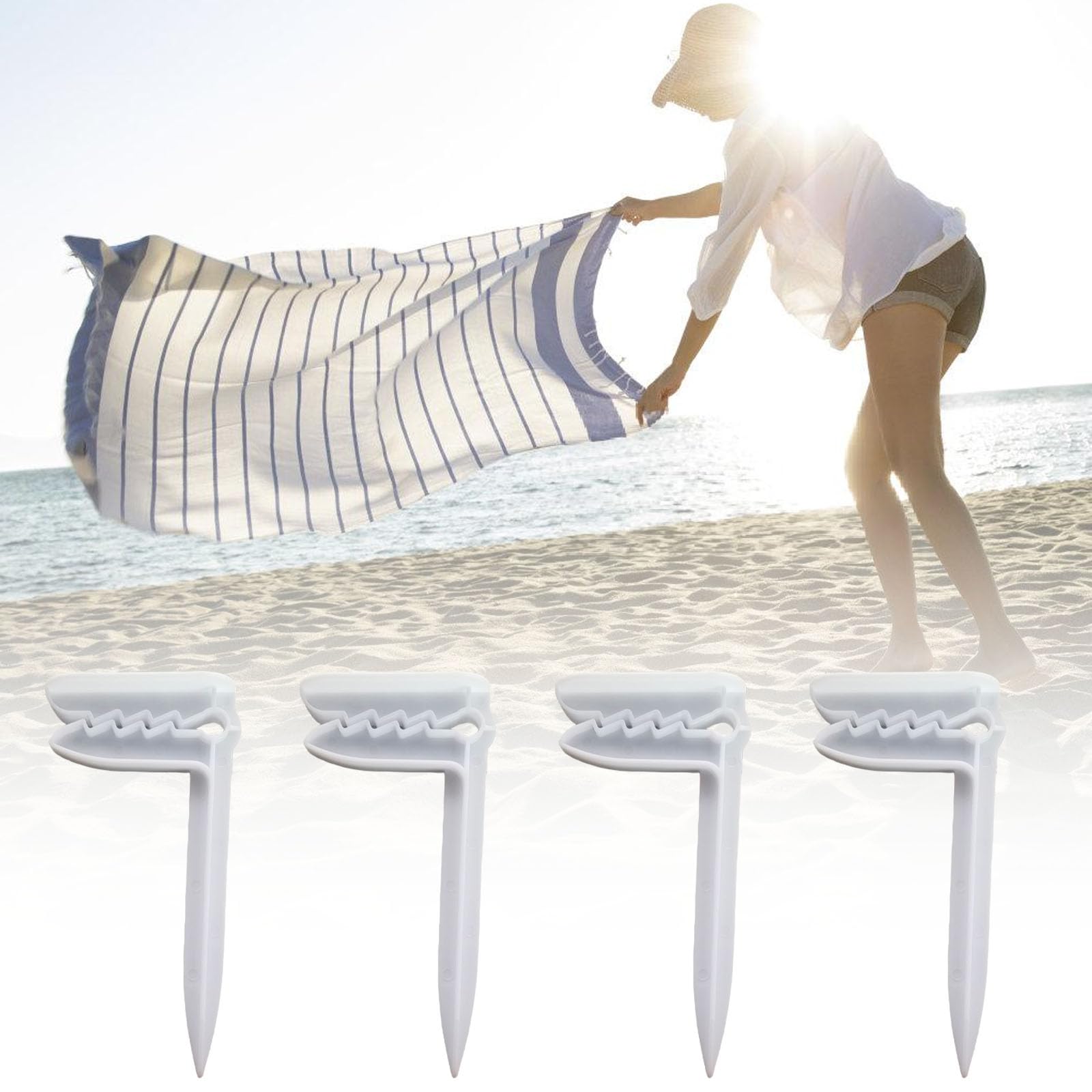 8lots Strong Sand Clip Quickly Release Clip Multipurpose Windproofed Towel Clip for Outdoor Lover