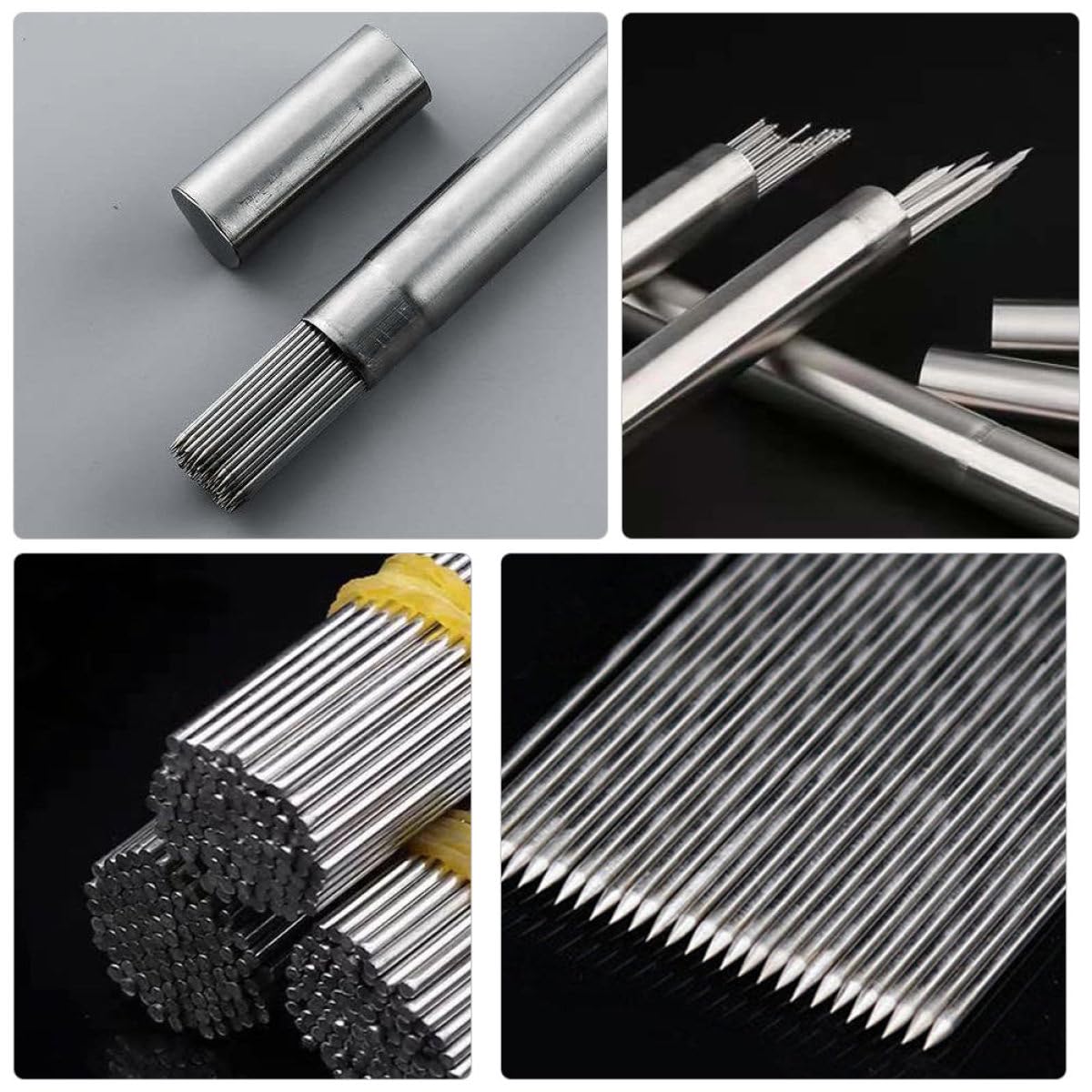 Brochetas para Asar 100 Piezas de Acero Inoxidable 304 Plateado | Resistencia a Altas Temperaturas y Corrosión, Transferencia Térmica Rápida, para Kebabs y Comida en Casa o Picnic