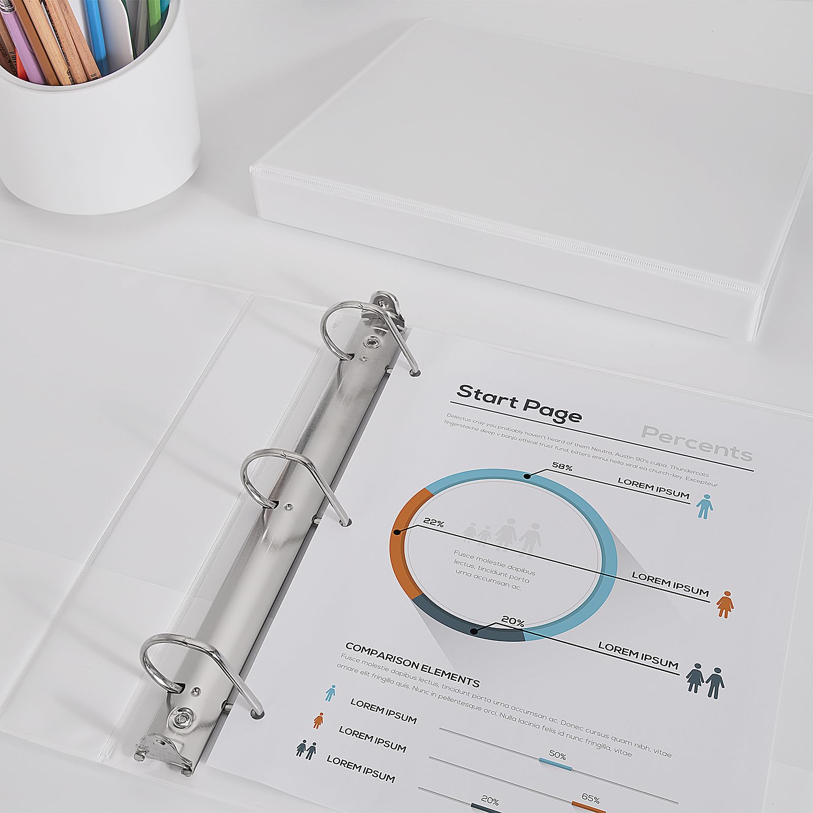 Comix Sturdy 3RingBinder 1inch D Ring Binders Hold