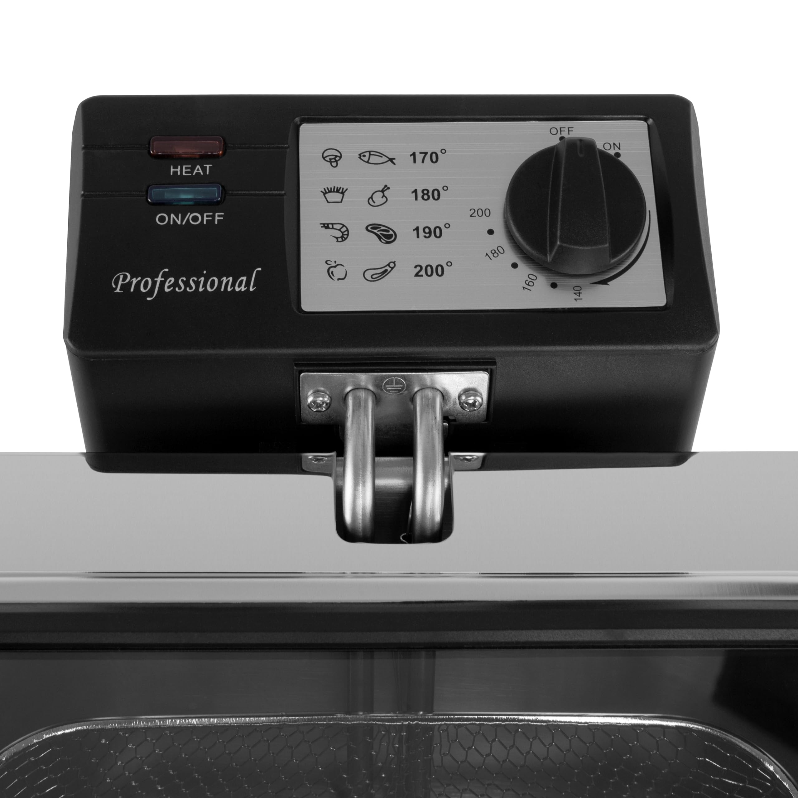 Orbegozo Fdr 80 - Friteuse professionnelle, 8 litres, thermostat réglable, témoins lumineux, poignée toucher froid, chemin de câbles, acier inoxydable, 3000 W