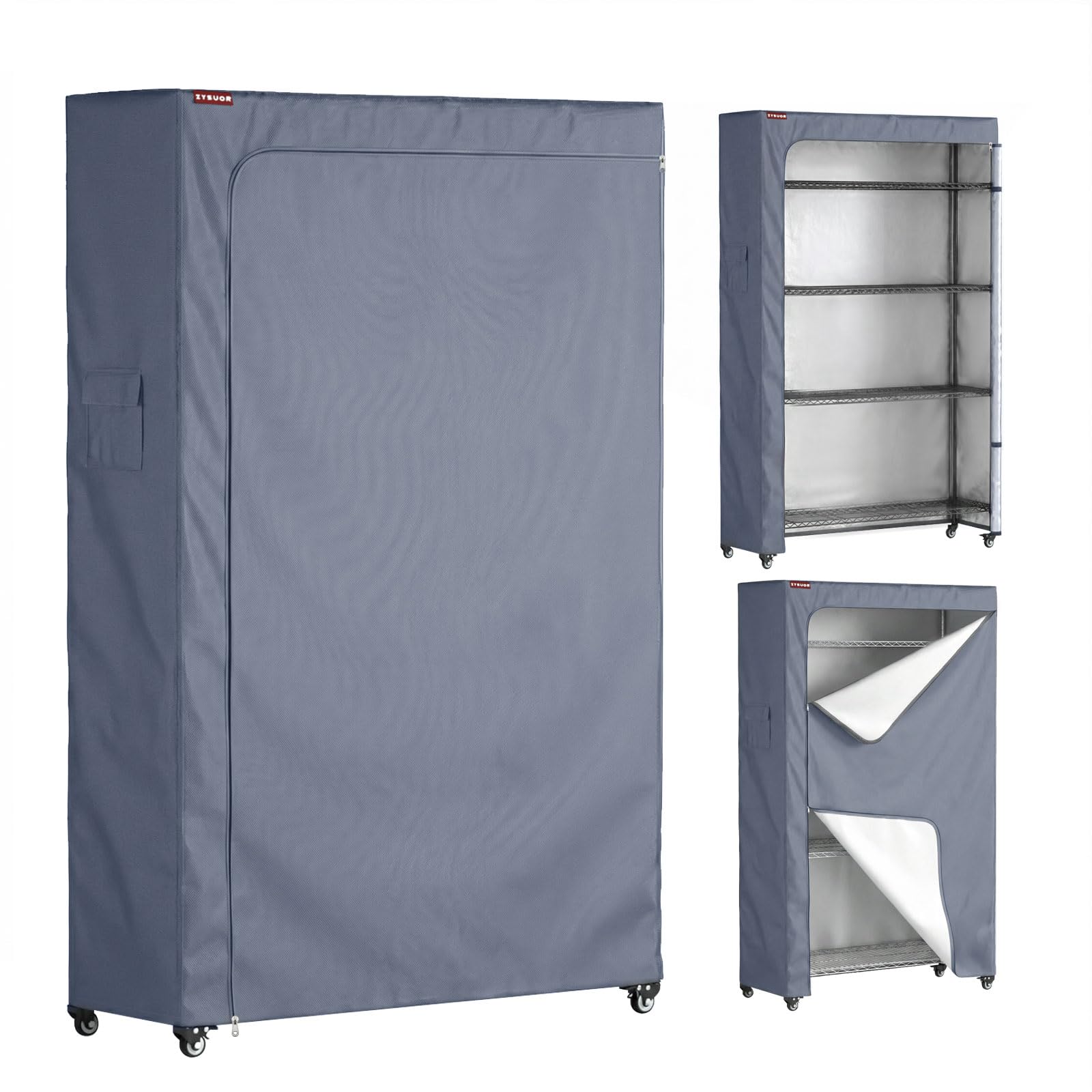 ZYSUOR Waterproof Shelving Cover with Zipper, Fits 36"x24"x72" Shelf Rack