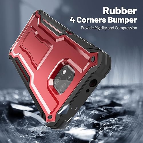 Miniatura 5 de ExoGuard Funda para Moto G Power 2021, funda de goma a prueba de golpes de cuerpo completo, protector de pantalla integrado y soporte (rojo)