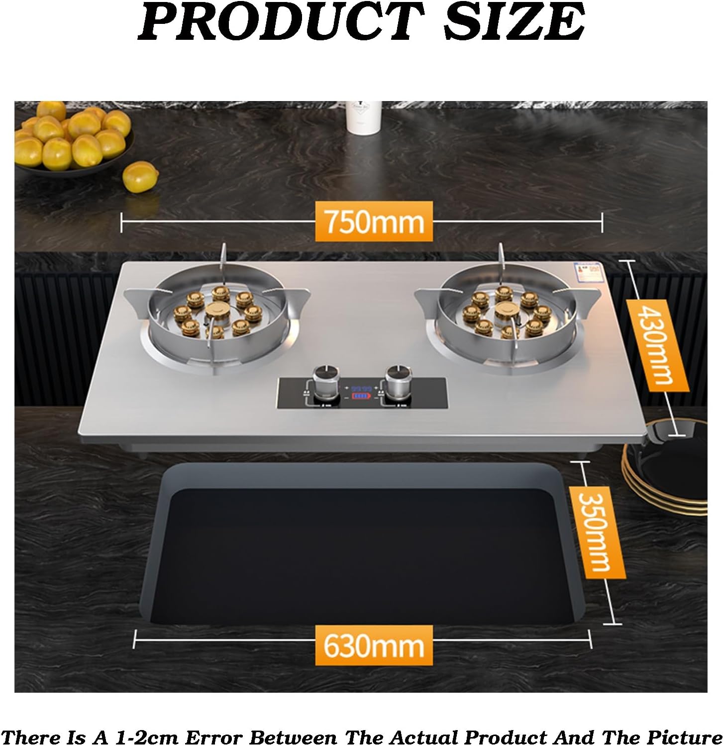 Gas Stove Whit 2 Burners,Stainless Steel Glass Top Wok Burner,5.2KW 9-cavity High Fire Timer,with Flameout Protection,for Home Kitchen Camping(NG)