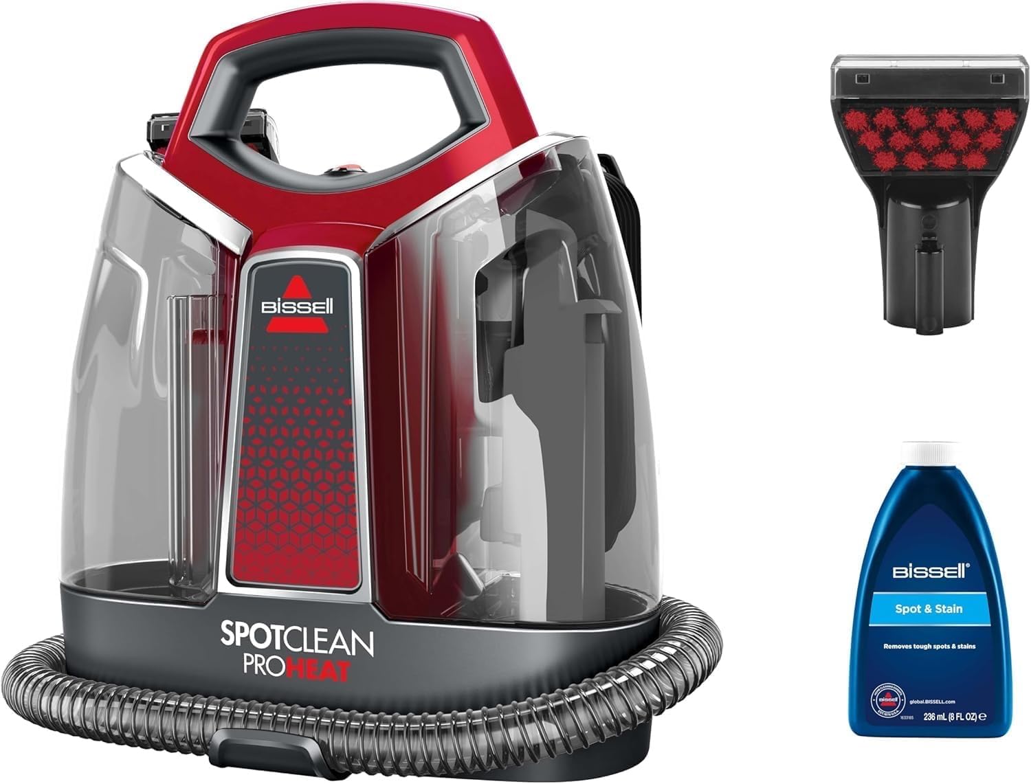 BISSELL SpotClean ProHeat, Polsterreiniger Gerät, Teppichreiniger mit HeatWave Technologie, Kompaktes Waschsauger, Nasssauger für Teppiche, Polster, Auto & Mehr, Leistungsstarker 330W Motor, 36988