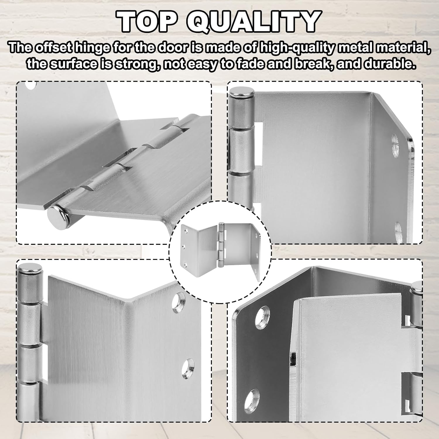 Handicap Expandable Door Hinges, Offset Door Hinges - 2 Swing Hinge in Satin Chrome