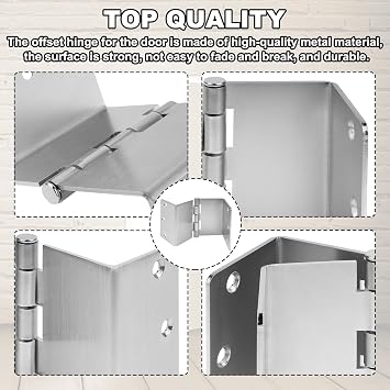 Handicap Expandable Door Hinges, Offset Door Hinges - 2 Swing Hinge in Satin Chrome