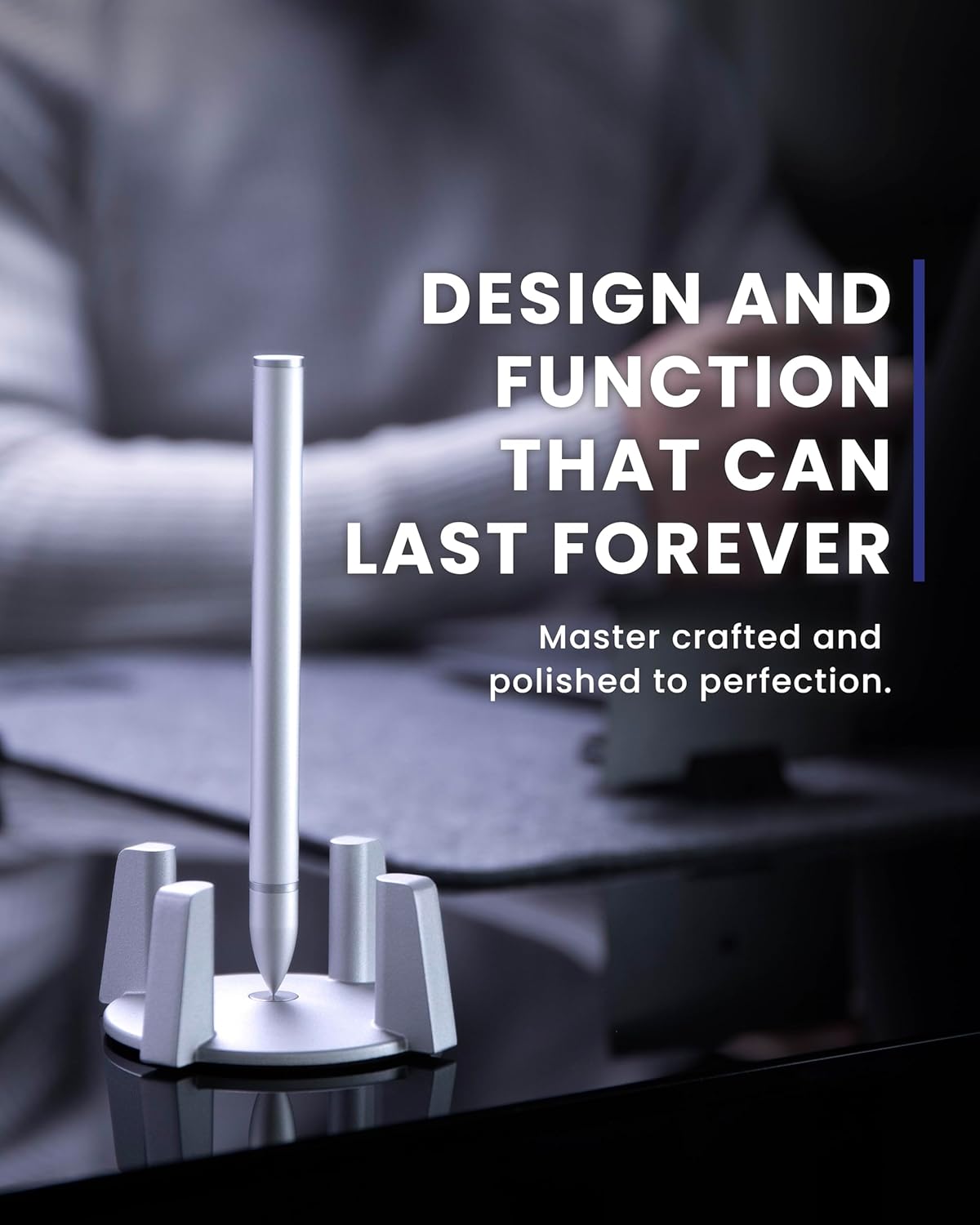 novium Hoverpen - Luxury Pen for Men & Women, Vertically Standing Executive Ballpoint Pen with Top Grade Free-Flowing Ink Refill, Metal Made, Unique Gifts, Luxury Pen for Men, Mens Gifts Ideas