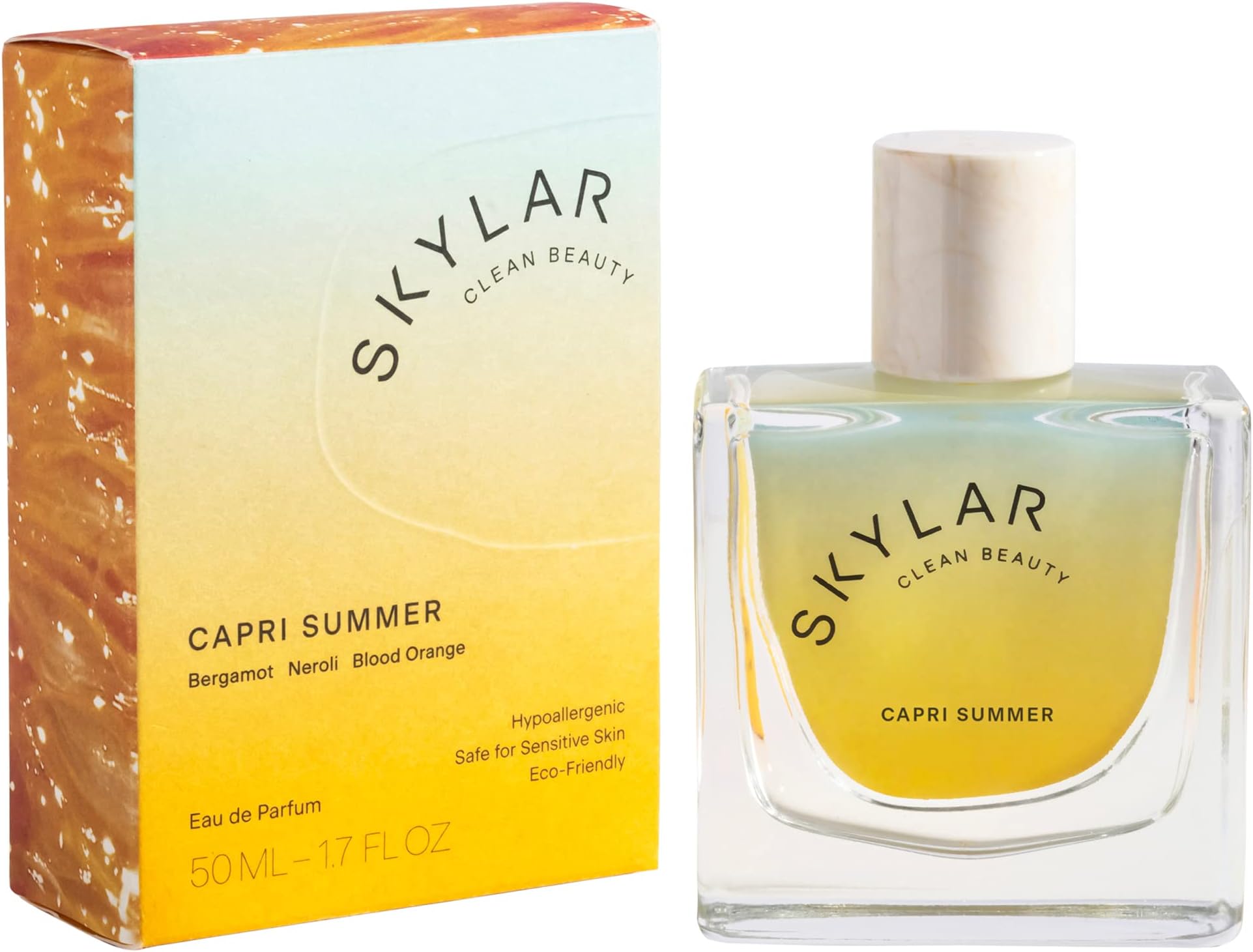 Capri Summer Eau de Parfum - Hypoallergenic & Clean Perfume for Women & Men, Vegan & Safe for Sensitive Skin - Fruity Citrus Perfume, Bergamot, Neroli & Blood Orange - 50mL /1.7 Fl oz