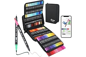 120 Colors Numbered Dual Tip Brush Pens with Fine and Brush Tips