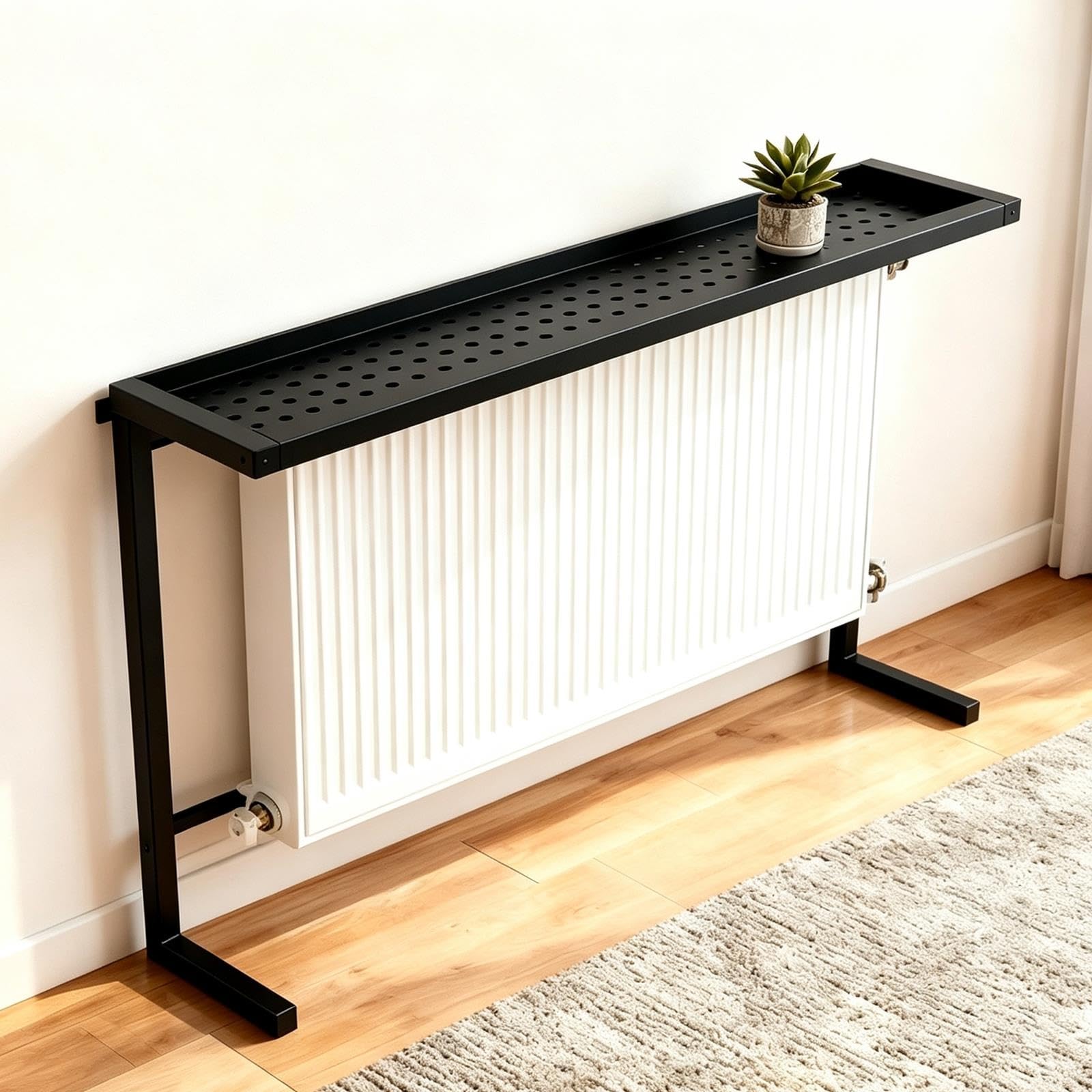 Tablette de Radiateur en Métal, Cache Radiateur, Étagère Derrière le Canapé