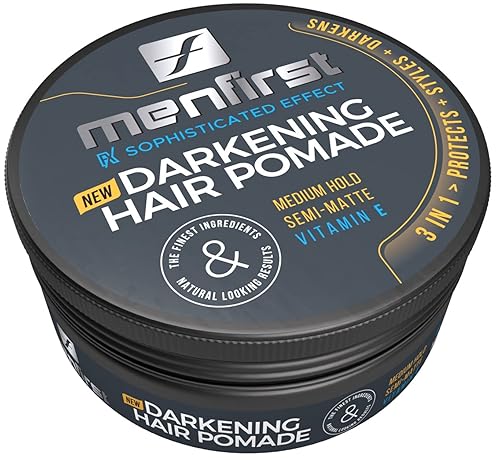MENFIRST Pomada de oscurecimiento para el cabello pasta de peinado de sujeción media y cera de esculpir acabado mate oscurece instantáneamente el