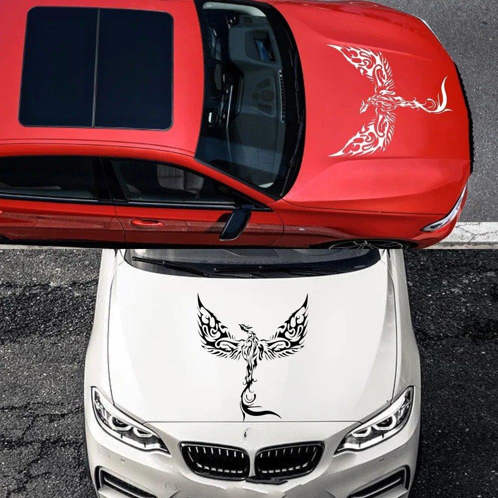Decalcomanie per Auto Adesivi per Copertura Cofano Auto, Decalcomanie in Pellicola Vinilica(Glossy White)