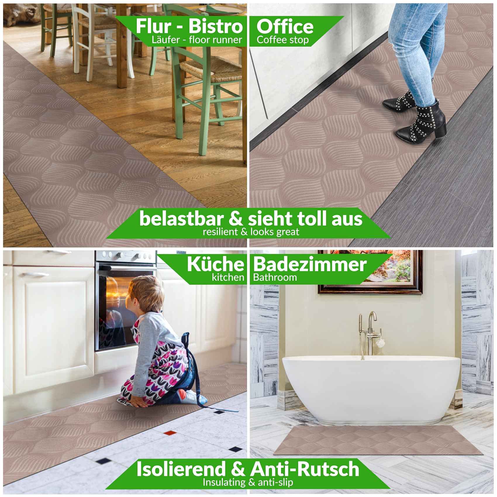 Grijze Velours Rechthoekige Hanro Keuken vloerkleden kopen