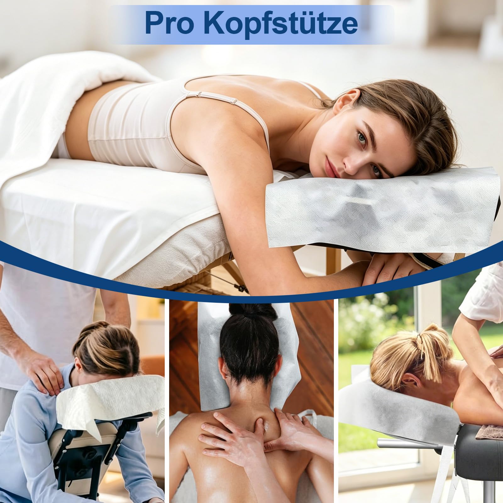 600 Stück Einweg Nasenschlitztücher 40x40 cm für Massageliege Kosmetikliege & Physiotherapieliege, hautfreundlich geruchlos, verhindert Kreuzinfektionen, Vlies Liegenabdeckung für Sauna & Pflege