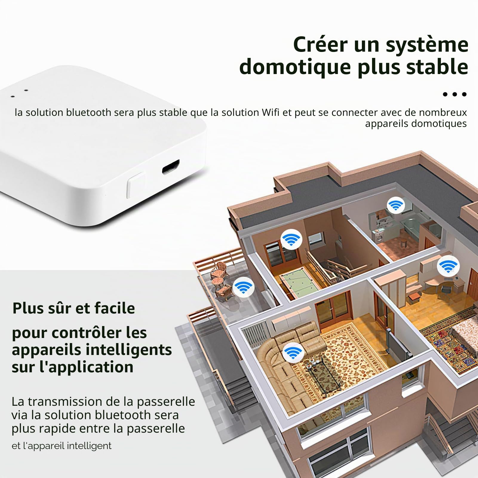 Passerelle Tuya, peut contrôler n'importe quel appareil intelligent Tuya pour le déverrouillage à distance, pour serrure de porte intelligente et boîte à clés