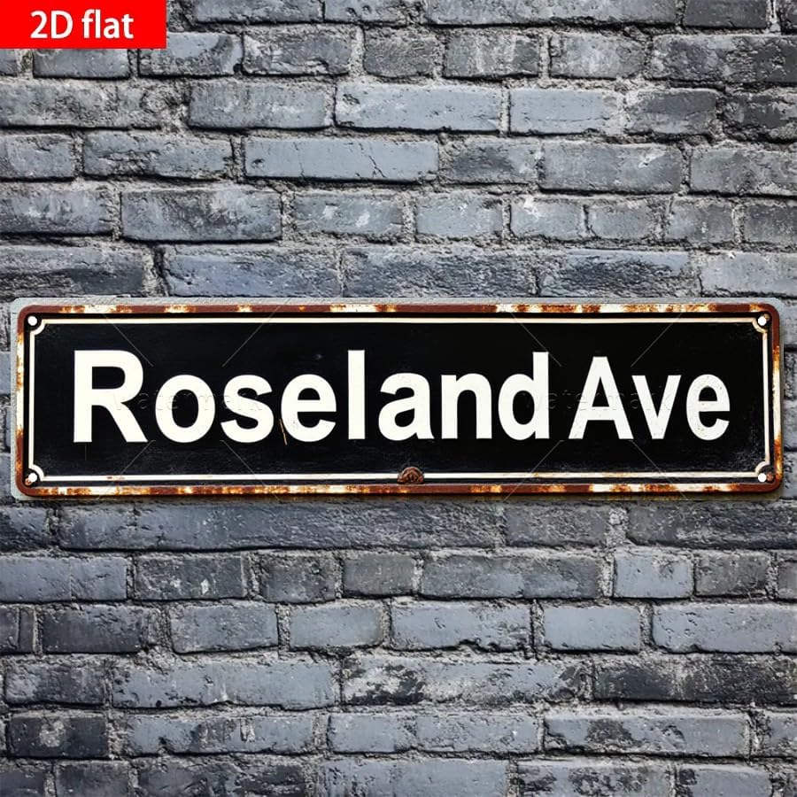 Miniatura 2 de Tin Street Sign 16x4 Inch - Roseland Ave Design - Great for Man Cave, Patio, Bedroom - man cave decor, patio signs, retro decor for home