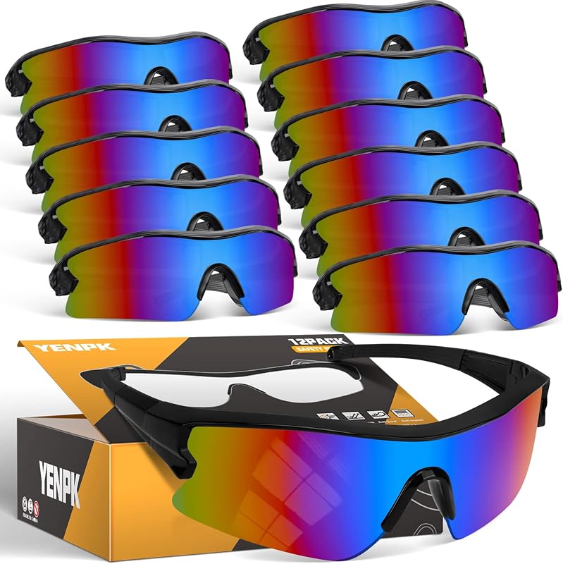 lentes de seguridad para hombres, lentes de trabajo antiarañazos y protección UV | Certificado ANSI Z87.1, protección UV400, resistente a arañazos e impactos, lentes de sol de seguridad para hombres y mujeres, pierna antideslizante