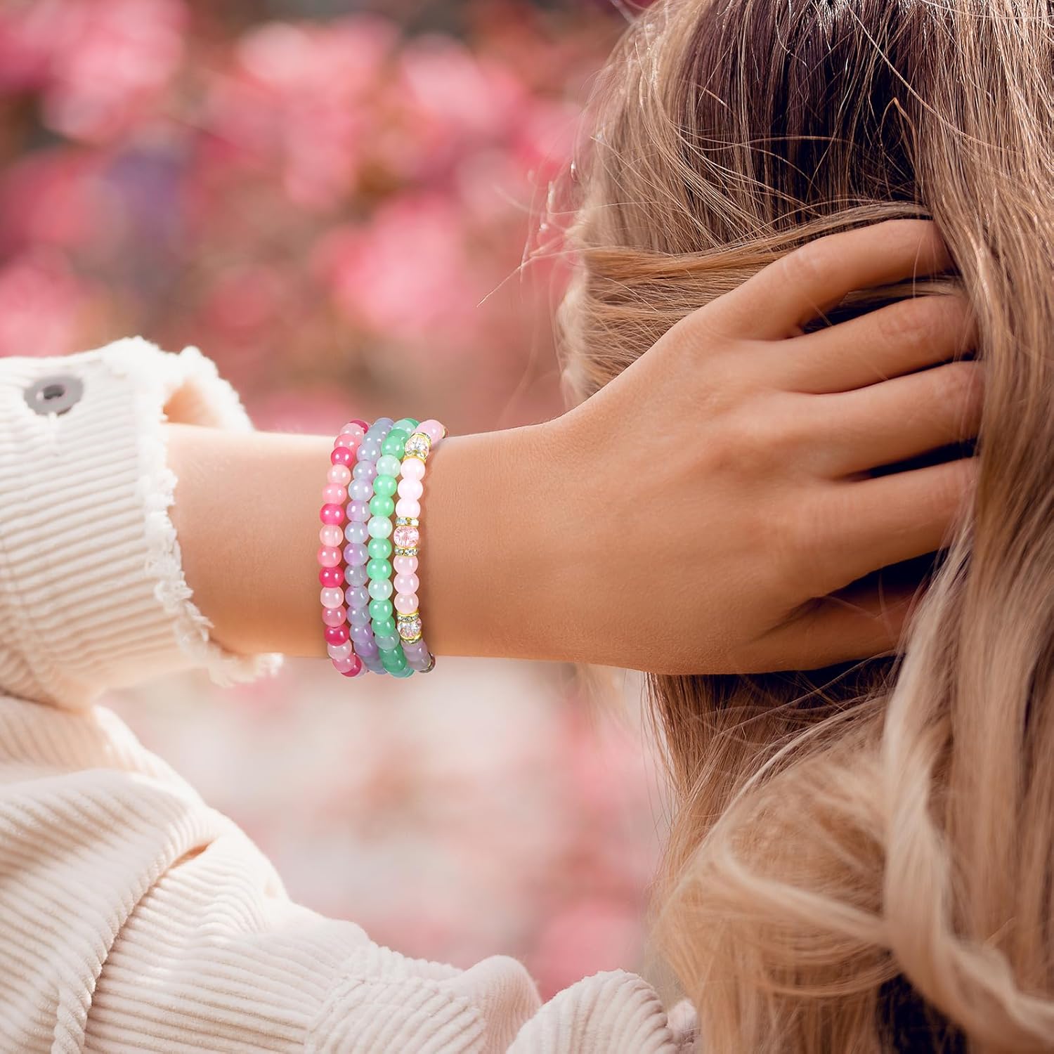 Zefy 120 Colors Glass Beads Bracelet Making Kit, 3876pcs 4 Types 6mm Crystal Beads for Jewelry Making and DIY Crafts, 5 Box Round Bead for Friendship Bracelets with Spacer Beads and Charms - Image 5