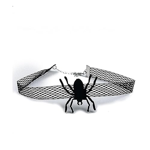 Miniatura 7 de Doneace Diadema de Halloween con collar de araña negra, accesorios para el cabello, diademas de rosa negra, diadema de araña, diadema de telaraña