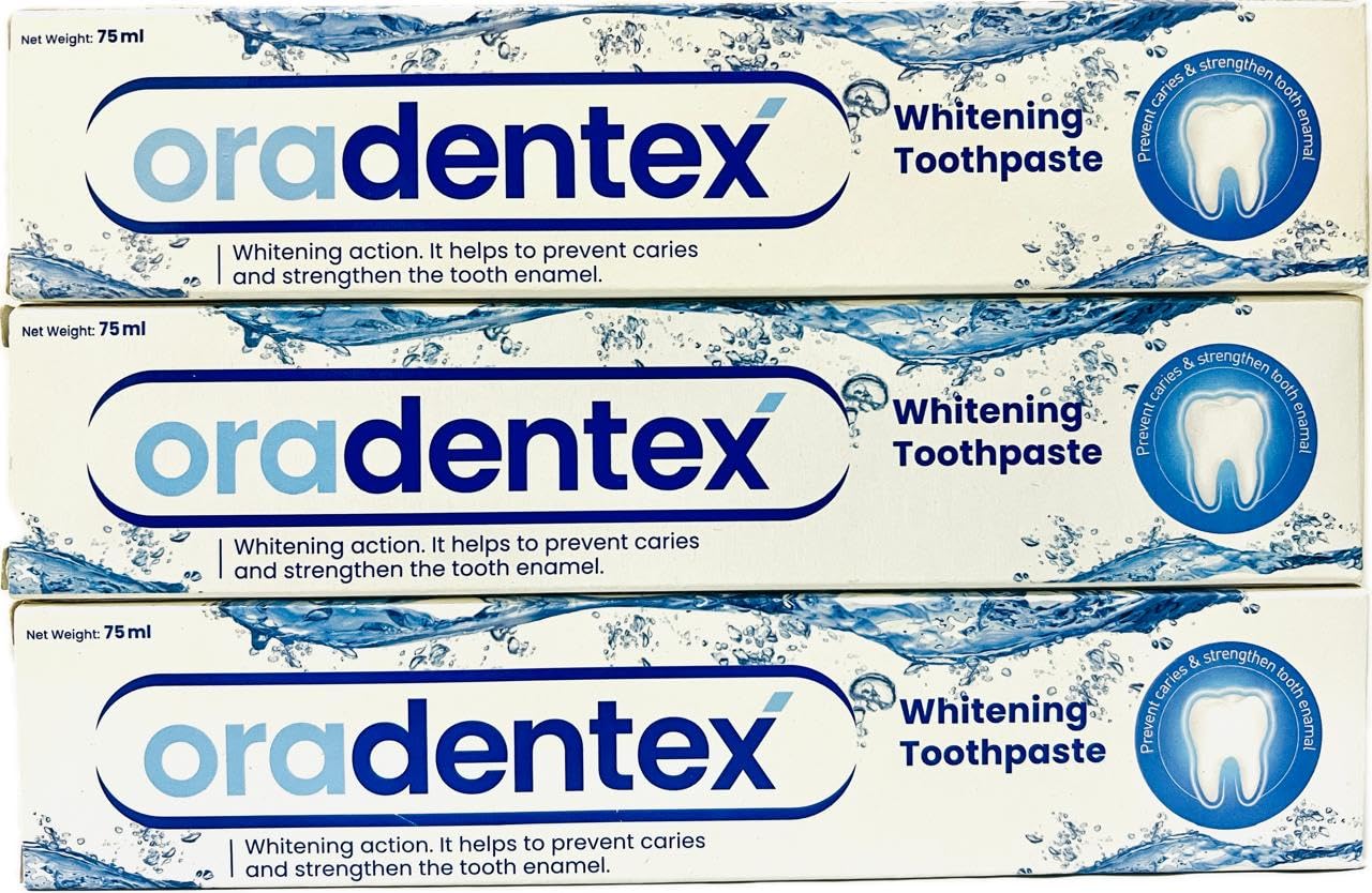 Whitening Toothpaste 75ml (Pack of 3) معجون أسنان مبيض من أورادنتكس 75 مل (عبوة من 3 قطع)