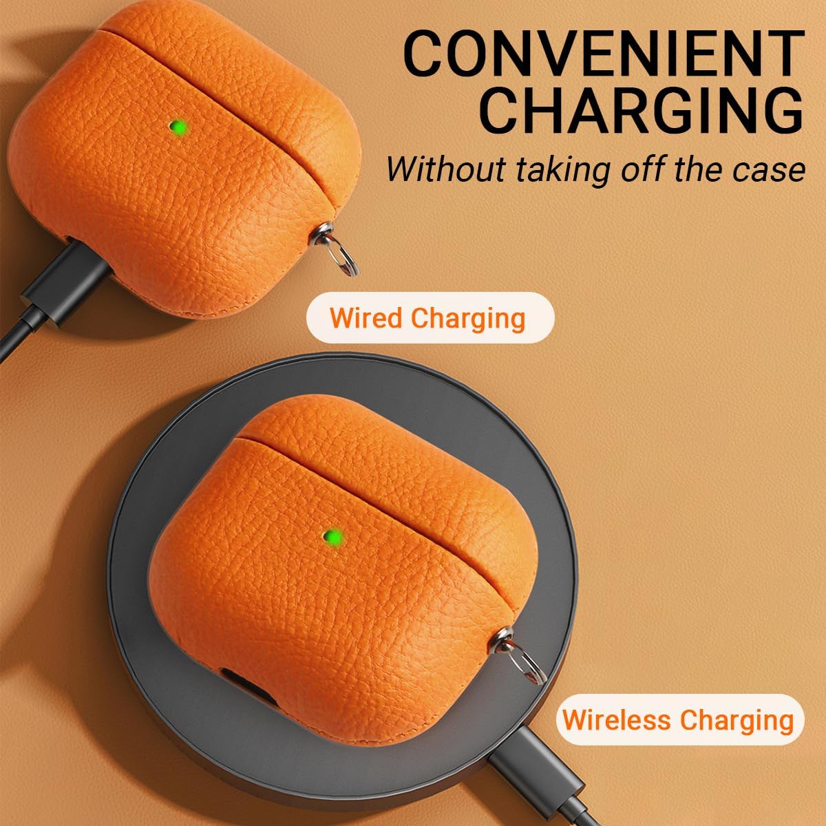 Customized Name Case for AirPods Pro 2nd Gen with Keychain Add Your Personalized Signature Text Luxury Leather Full Body Shockproof Protective Cover for Air Pods Pro 2 Wireless Charging Gift for Him image 5
