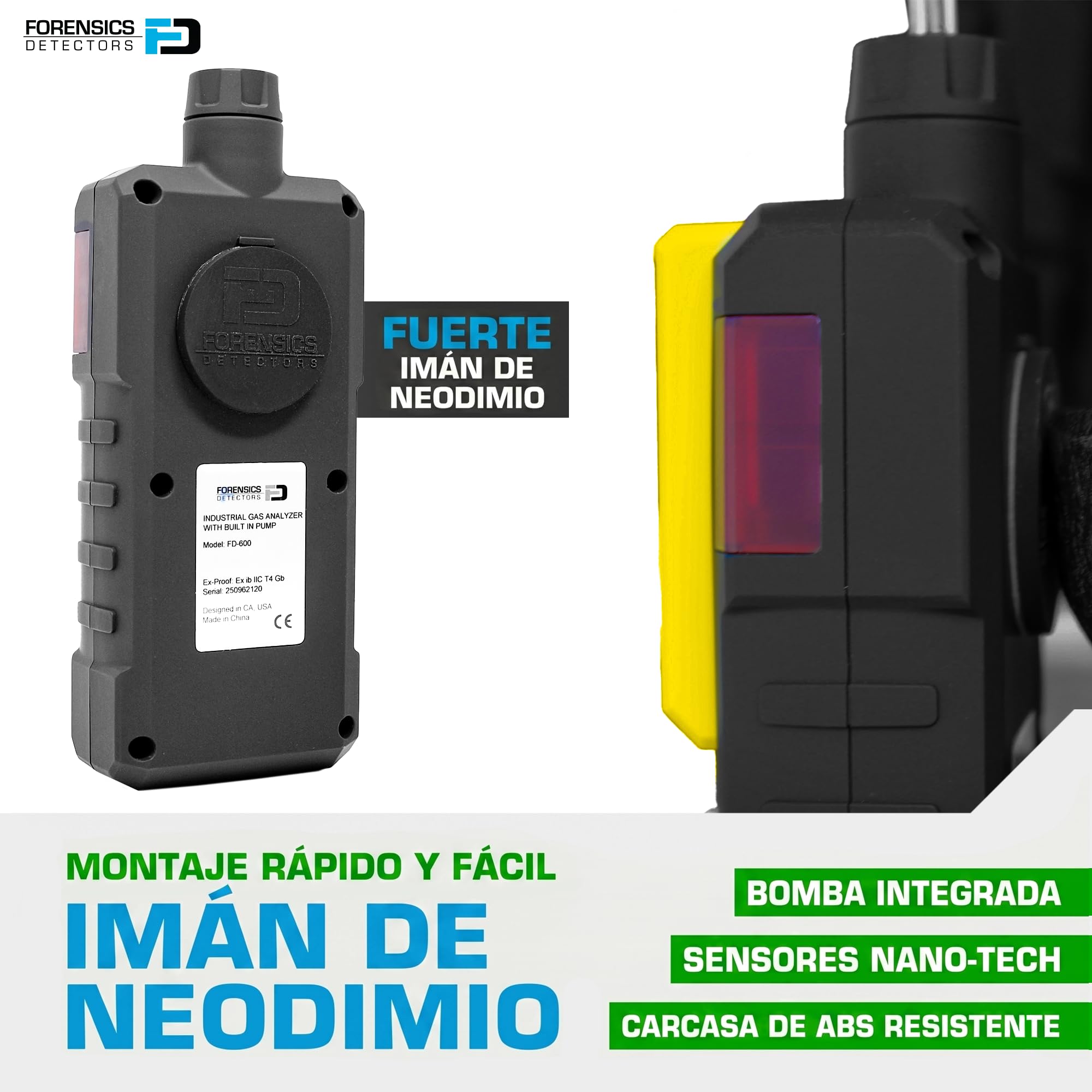 Analizador Profesional de Gases de Combustión | Certificado de Calibración EU | HVAC, Combustión y Gases de Escape | CO, O2, COAF y EA | Filtros y Sonda