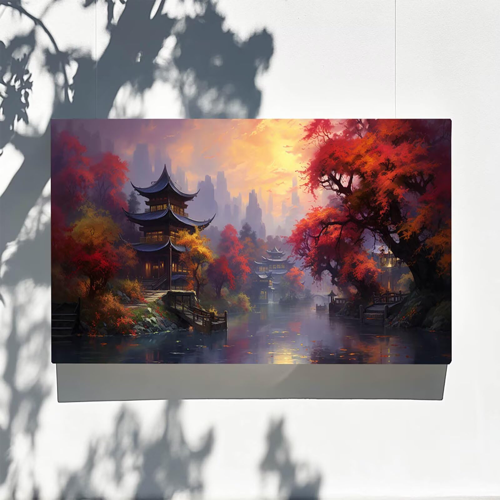 DIY Malen nach Zahlen Erwachsene Landschaft Malen nach Zahlen ab 7 jahre Mädchen See Kreativ set für Erwachsene mit Leinwand Acrylfarben set und Pinsel,Bastelset zum Bemalen für Wanddeko 80X160cm 7-G-