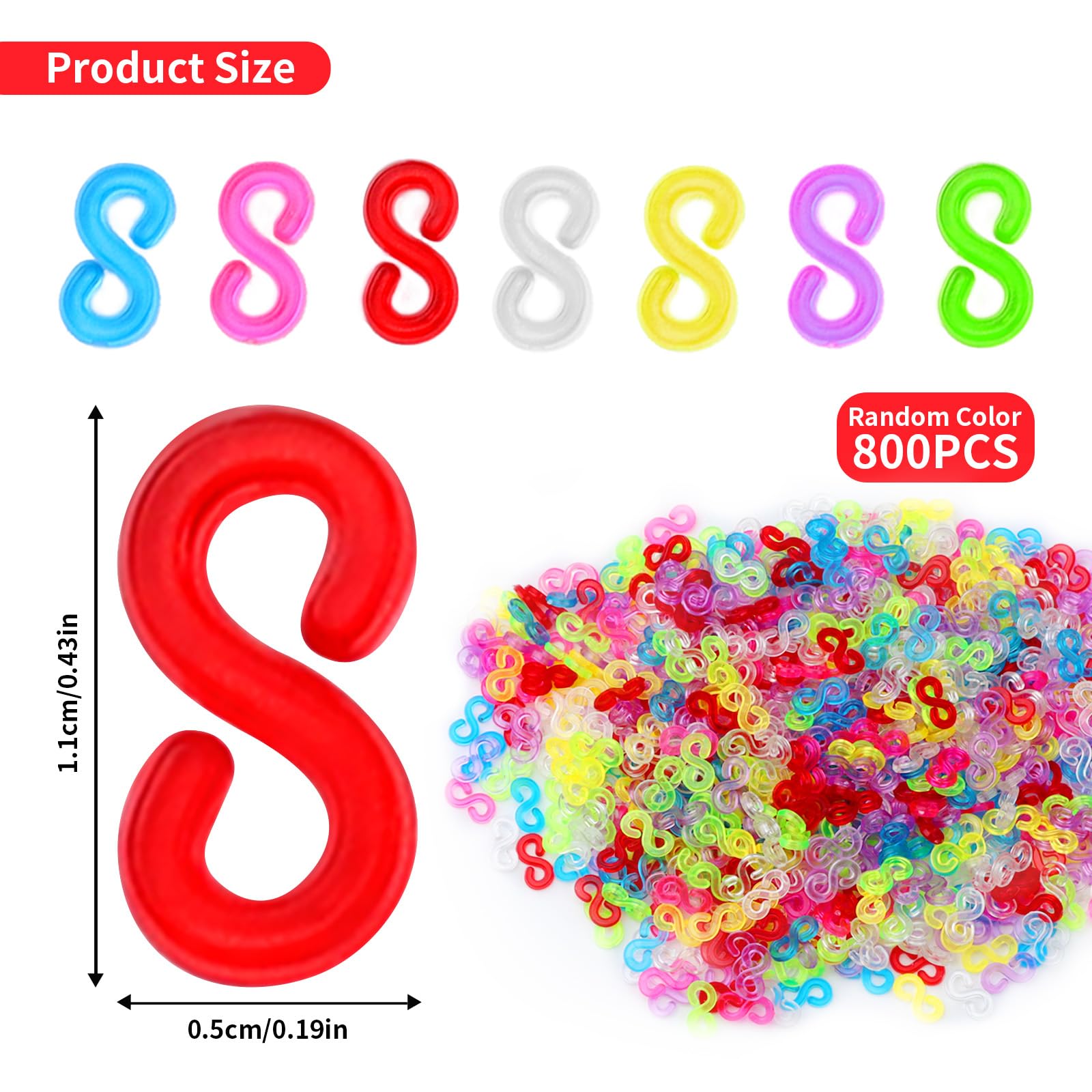 600pcs Loom Bands S Clips, S Clip Plastique Métier, Loom S Clips, Loom 600pcs Loom Bands S Clips, S Clip Plastique Métier, Loom S Clips, Loom