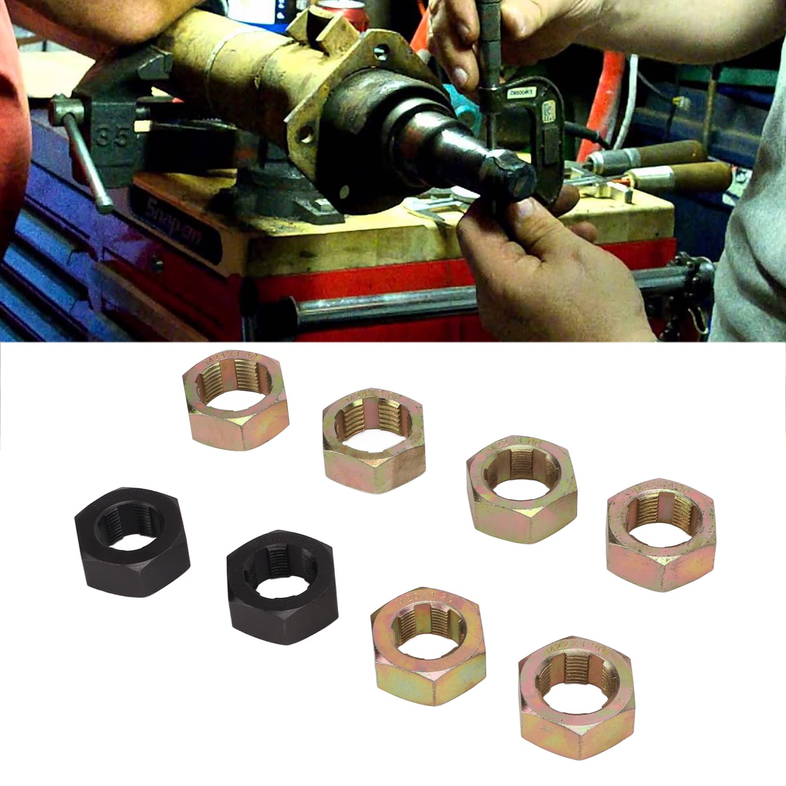 Set di 8 utensili per la riparazione delle filettature degli assi, kit in acciaio al carbonio per il ripristino delle filettature, adatto alla manutenzione dei veicoli; include