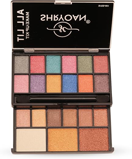Shryoan All Lit Make-up Kit With 18 Eyeshadow &amp; 3 Highlighter Powder Make-up Palette | Highly Pigmented Pocket Friendly Ma...