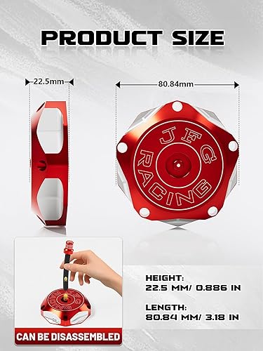 Miniatura 8 de JFG RACING Tapa de gas ATV, cubierta de tanque de combustible CNC para YFZ 450, YFZ450R, Banshee 350 200, Raptor 660 350 250 125, Warrior 350 450,