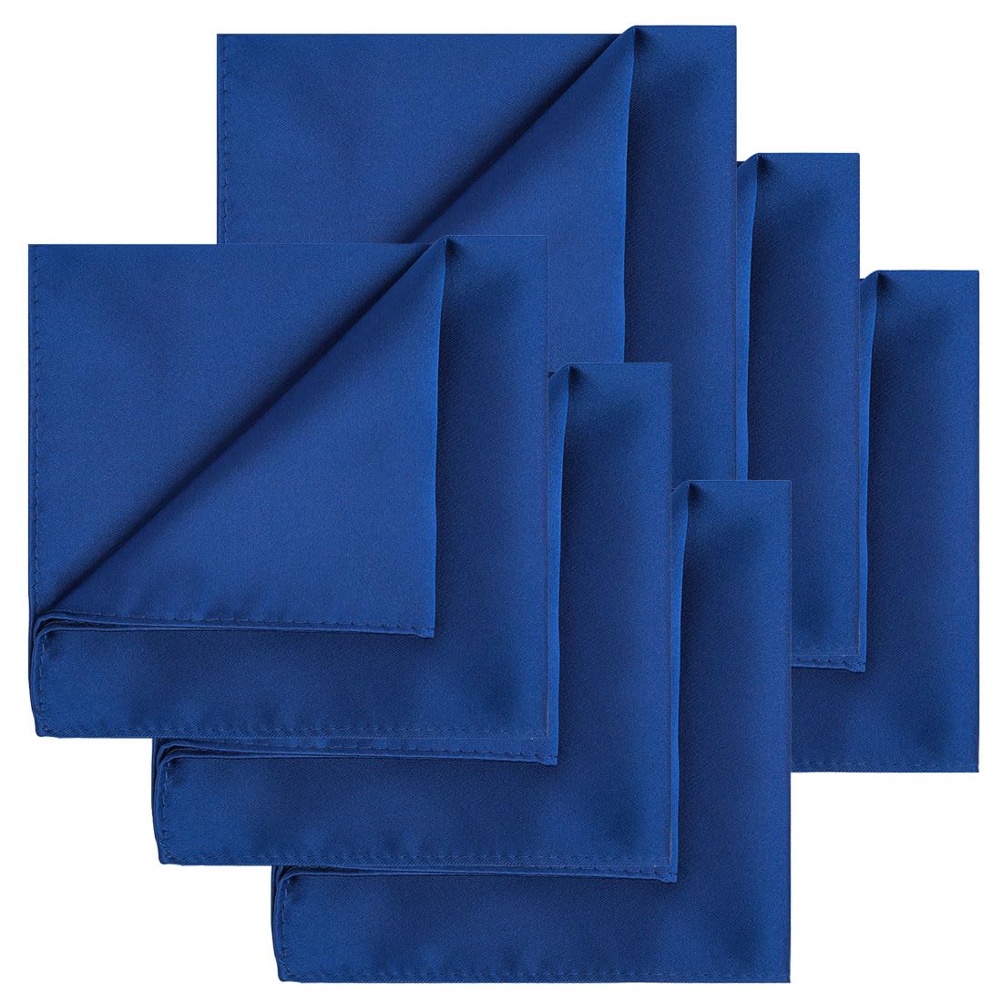 KissTies 6PCS Satin Pocket Square Plain Color Handkerchief Gift Set