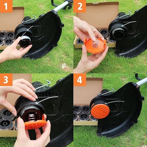 Miniatura 6 de Future Way Carrete de malezas compatible con recortadora inalámbrica Black Decker GH900 LST201, bobinas de recortadora de hilo de 0.065 pulgadas y