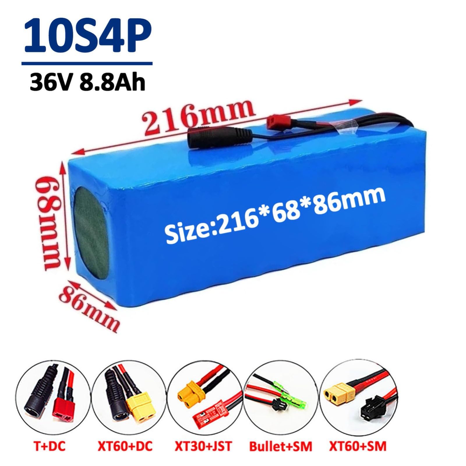 Batería De 36 V Y 8,8 Ah Para Bicicleta Eléctrica, Batería Para Patinete Eléctrico, Batería De Iones De Litio Para Bicicleta Eléctrica, Paquete De Baterías Para Bicicleta 36V 8,XT60+JST