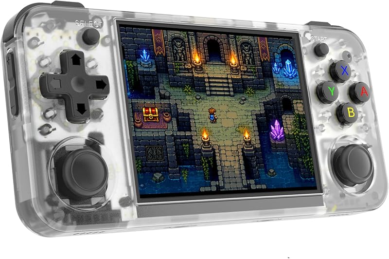 Anbernic RG35XX H Consola de Juegos portátil Retro, Pantalla IPS OCA de 3,5", Sistema Linux, Juegos Clásicos Precargados de 64 GB, WiFi Bluetooth, Salida HDMI, Ideal para Viajes, Viajes, Viajes a Casa, Exteriores, Blanco