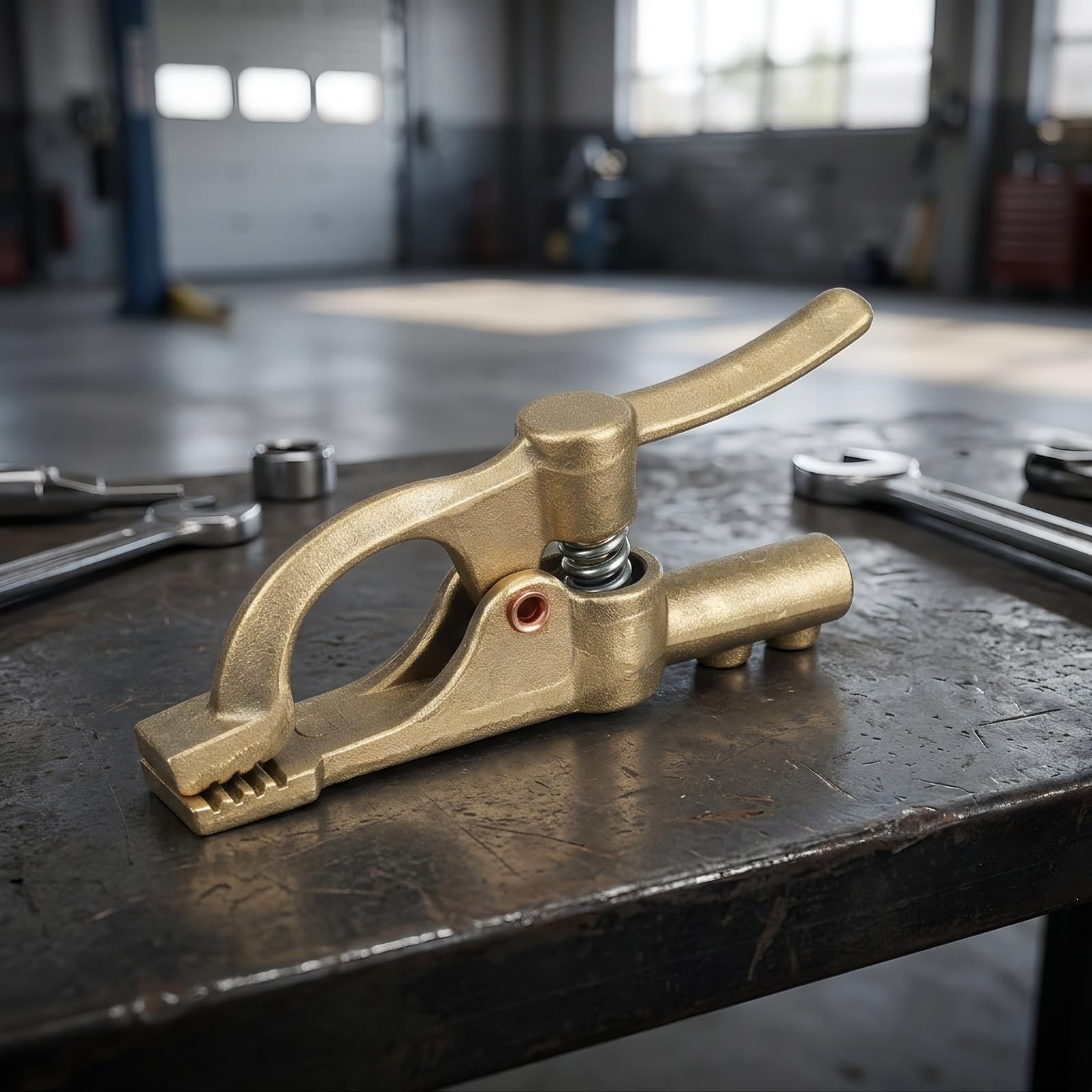 Abrazadera de para Soldadura Pinza Clip de Fabricación Mordaza Potente Contacto Conductivo Latón Resistente Montaje Rápido Apropiada para Talleres Mantenimiento y Trabajos Diy, 300A