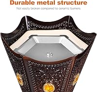 Vista 8 de Quemador de incienso árabe, quemador de incienso eléctrico, estilo de Oriente Medio, vintage, de mesa, incensario eléctrico Bakhoor, soporte