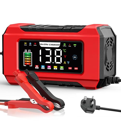 15A Car Battery Charger, 12V/24V Smart Fully Automatic Battery Charger//Maintainer