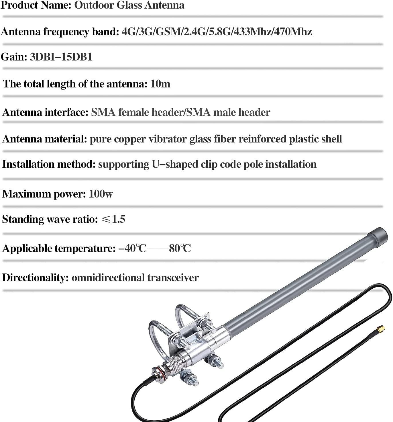 KYYKA Antena Exterior Lora 3dBi de 868 MHz Antena LoRaWAN de ...