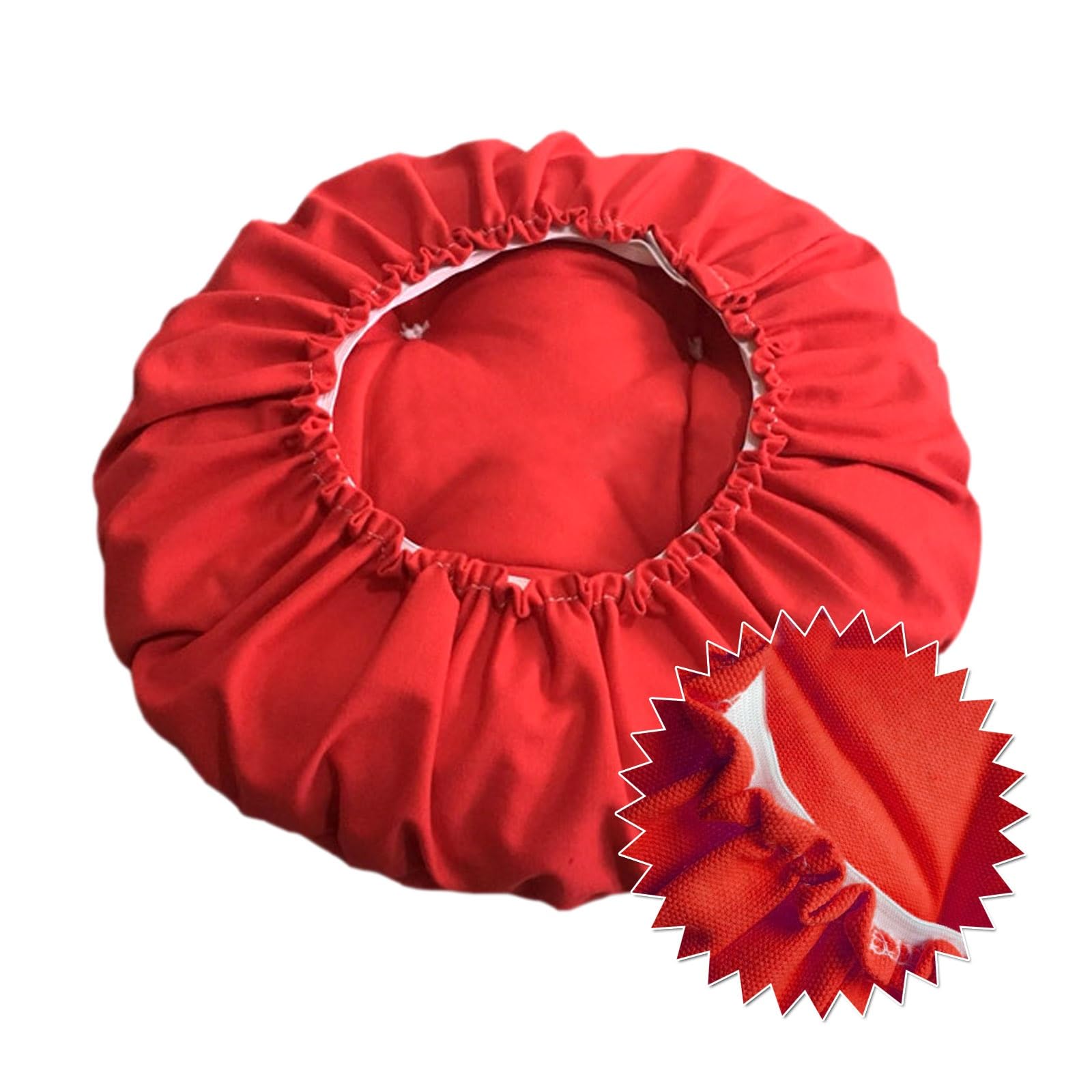 SVFOEBJM Breathable Round Seat Pads With Elastic Chair Cushions Bistro Stool Seat Cushion Thicken Cushion For Dining Chairs Bar Stool 35/40/45/50cm(Red,33cm)