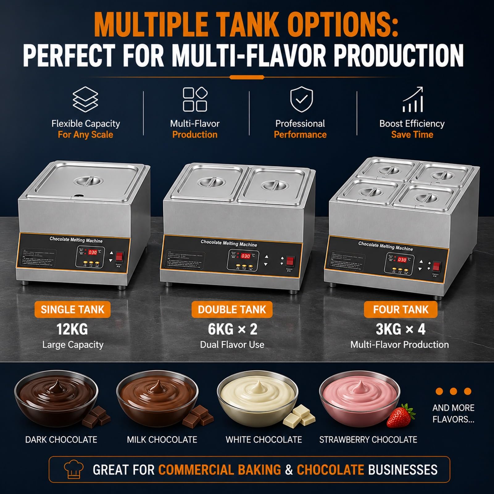Efficace Trempeuse à Chocolat,500W Puissance-Fondoir à Chocolat Électrique-Chaleur Uniforme,Machine de Fusion Chocolat,Thermostat Digital Pour Kit de Chocolaterie Maison(1Tank)