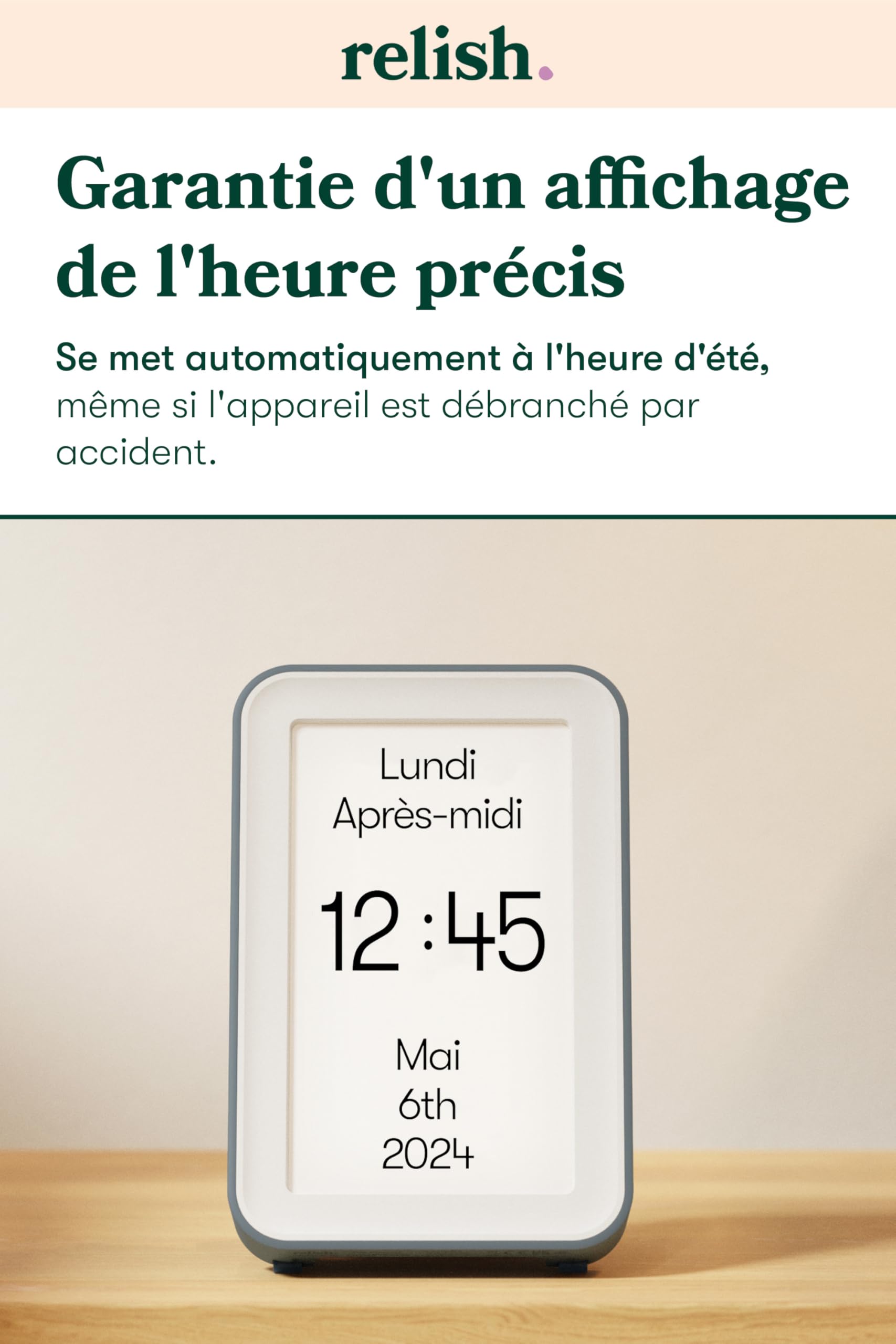 Relish Day Connect (NOUVEAU 2024) – Horloge pour démence, Horloge numérique calendrier grand écran HD pour les personnes âgées et les personnes souffrant de perte de mémoire avec grands chiffres, jour