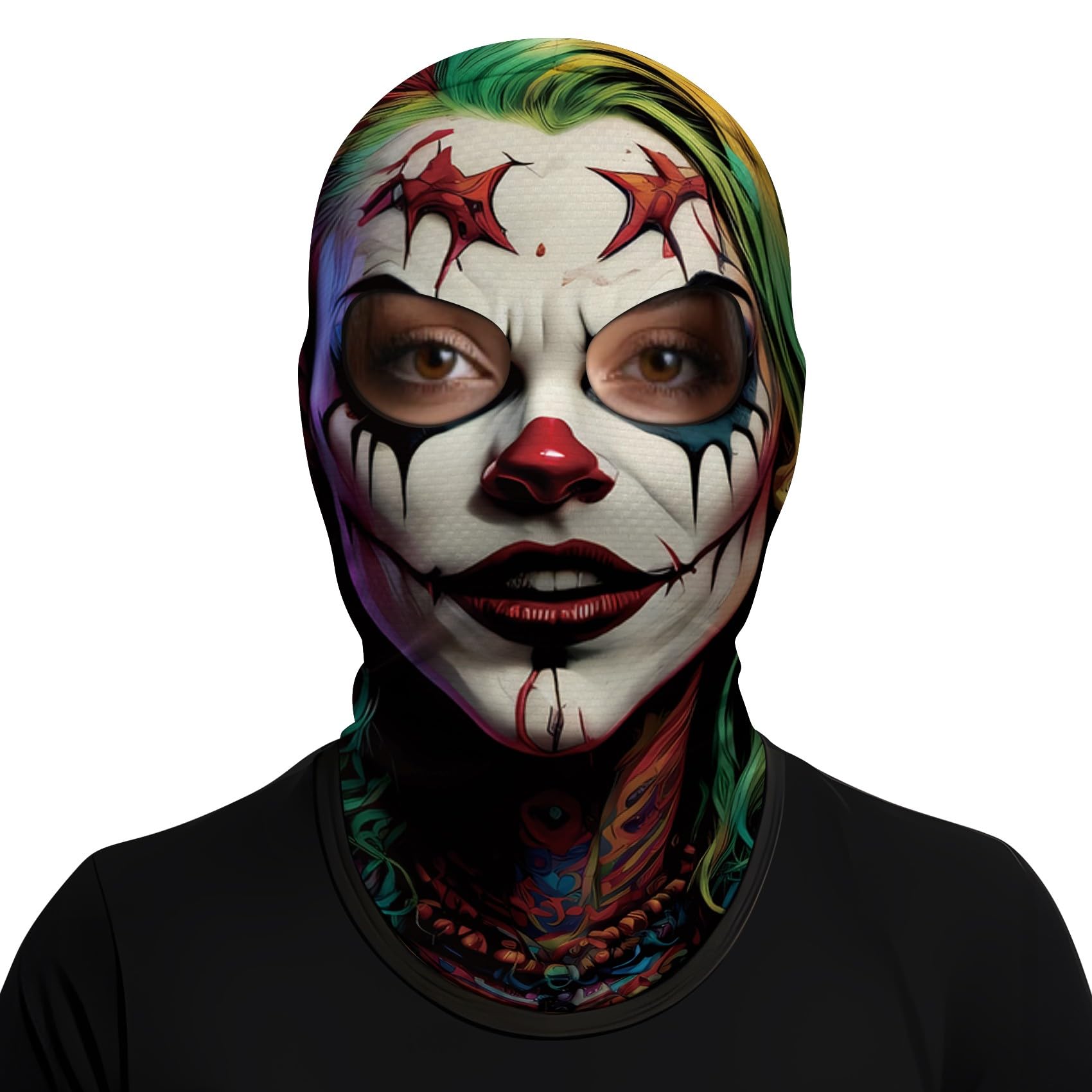 ShopINess Pasamontañas Dos Ojos 3D Calavera Mujer para Moto Deporte Fiestas Halloween y Carnaval con Dos Agujeros para los Ojos Calavera